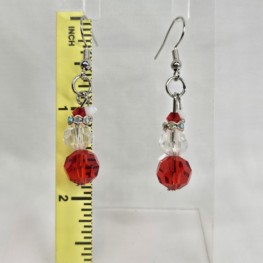 Chic Red and white Santa Dangle Earrings